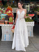 BXOXO Sweet Lace 2-Piece Set Women Bandage Sleeveless Tops+Elasticated Waist Large Skirt Summer Trend Vacation Matching Suits